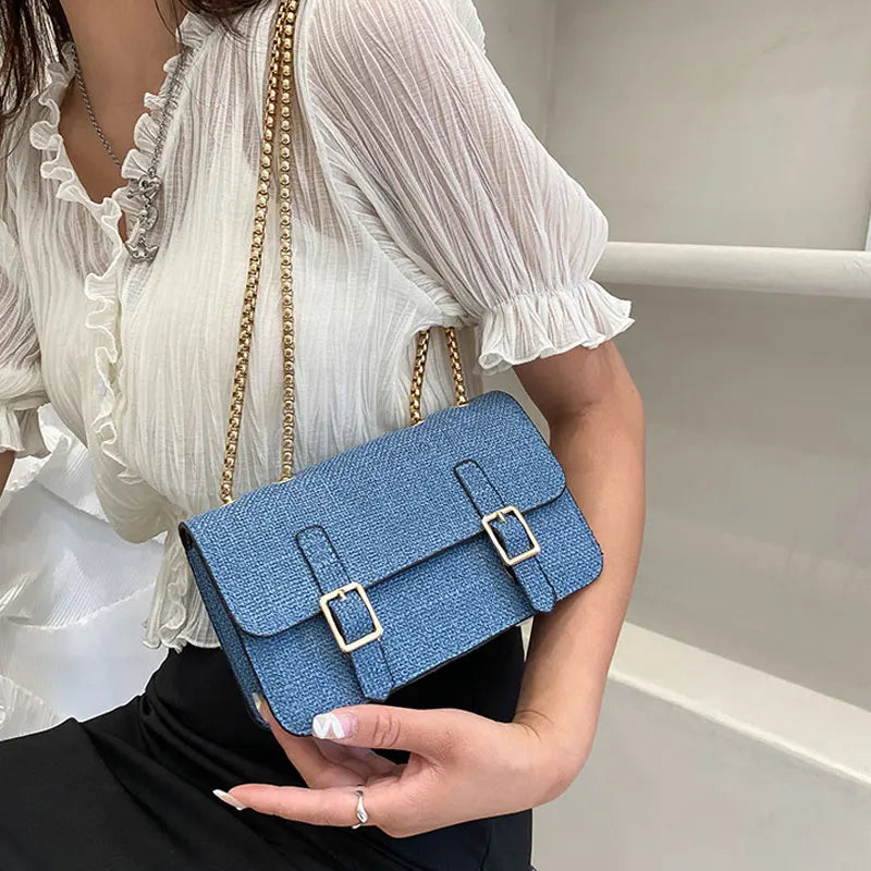 Small Leather Shoulder Bag Chain Strap Crossbody Purse