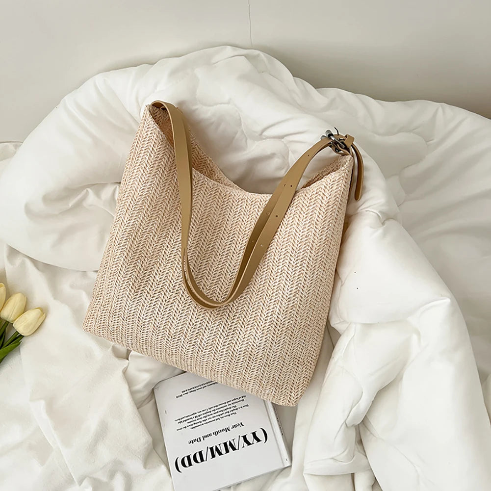 Straw Women Handbag Vacation Tote Bag Large-capacity Shoulder Bags