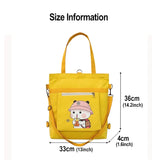 Cartoon Print Canvas Shoulder Schoolbag for Girls