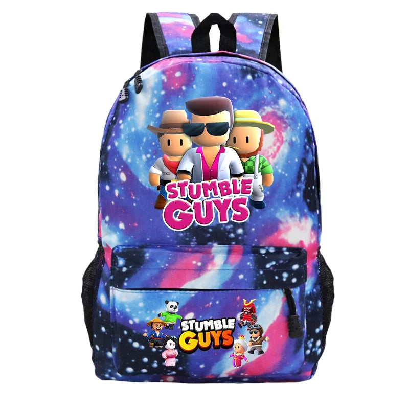 Stumble Guys Backpacks Student School Folding Bag Large Capacity