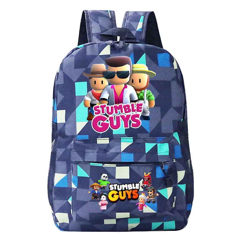 Stumble Guys Backpacks Student School Folding Bag Large Capacity