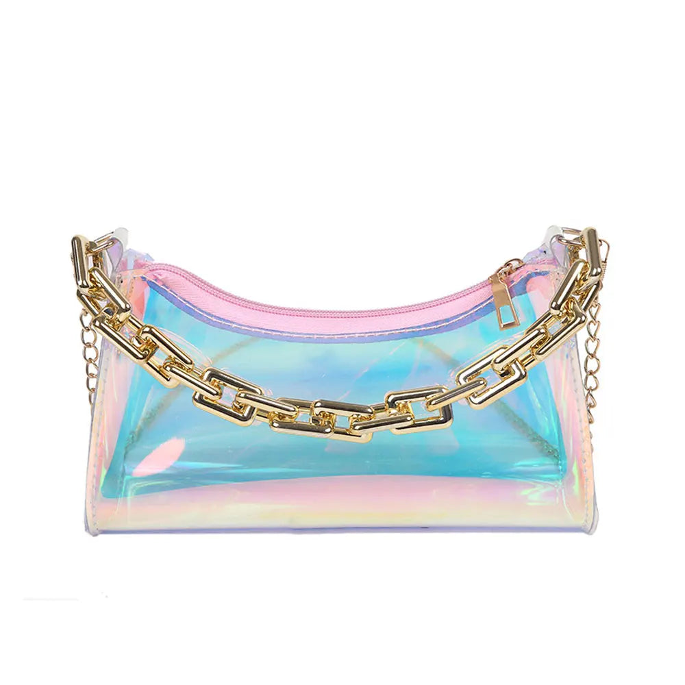 Transparent PVC Crossbody Bag Jelly Chain Shoulder Bags