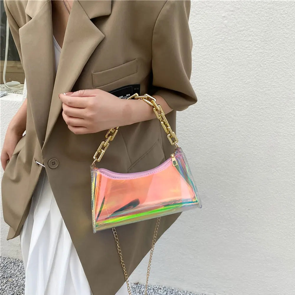 Transparent PVC Crossbody Bag Jelly Chain Shoulder Bags