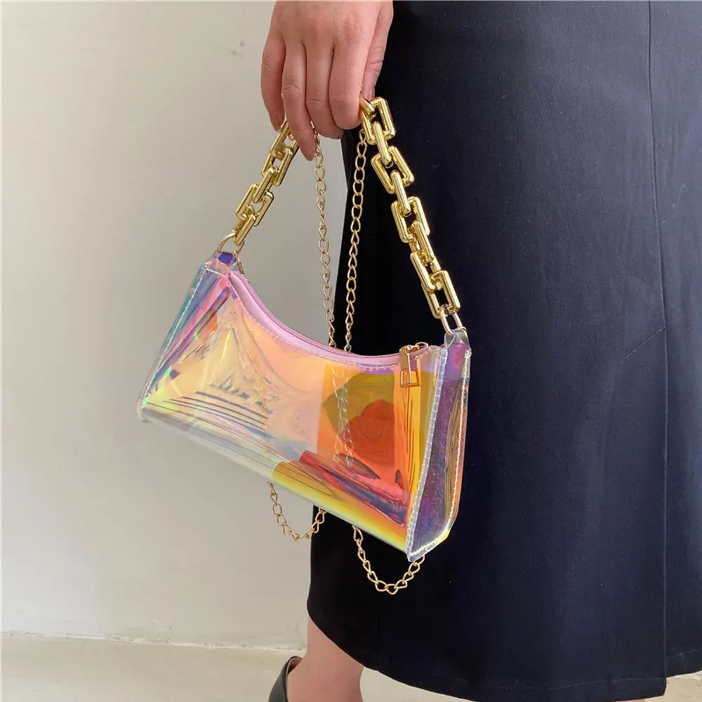 Transparent PVC Crossbody Bag Jelly Chain Shoulder Bags