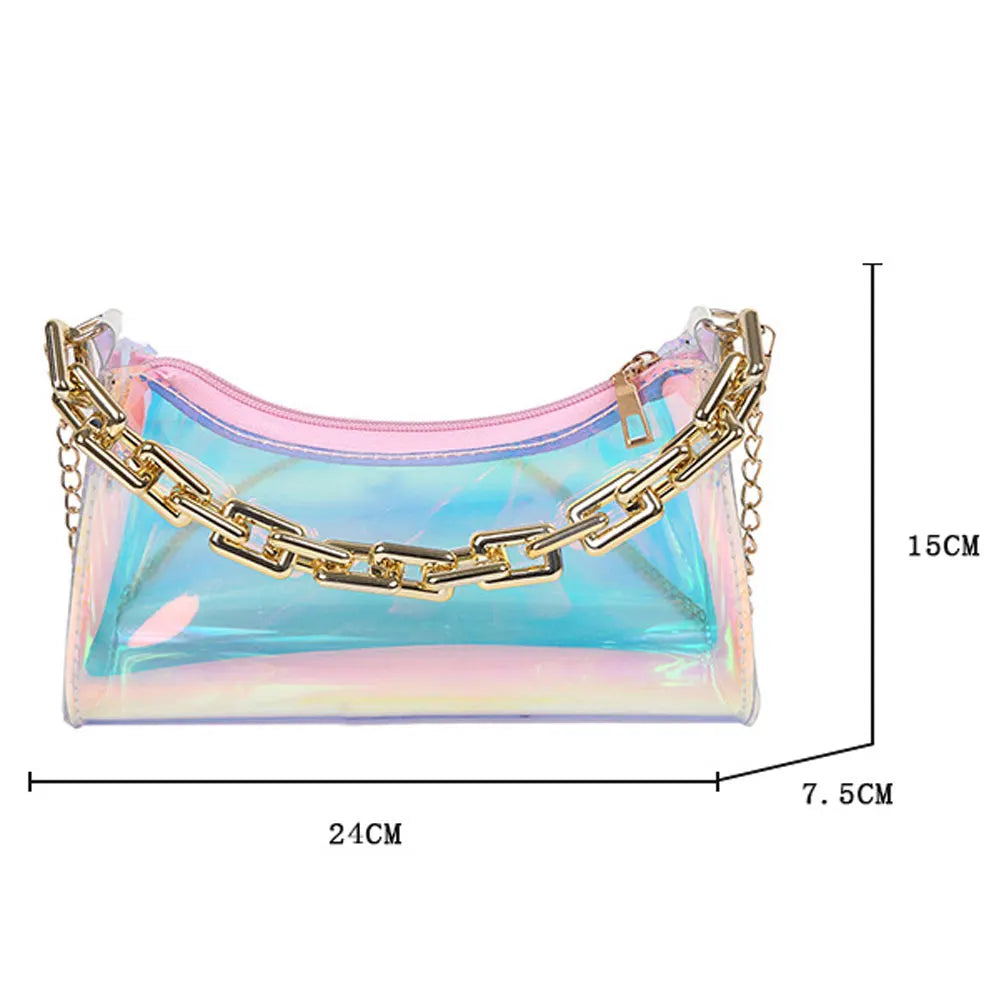 Transparent PVC Crossbody Bag Jelly Chain Shoulder Bags