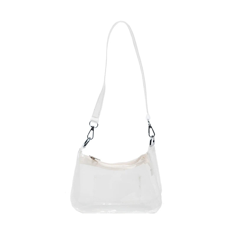 Transparent Underarm Bag Small Square Bag Shoulder Bag with Zipper