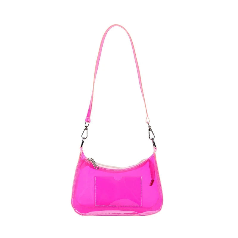 Transparent Underarm Bag Small Square Bag Shoulder Bag with Zipper