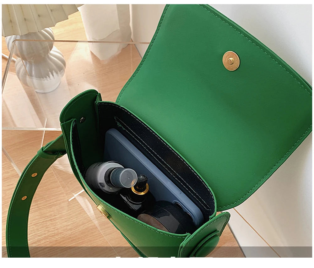 Green Crossbody Flap Bag Small Shoulder Handbags for Women