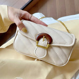 Solid Flap Shoulder Crossbody Bag for Women