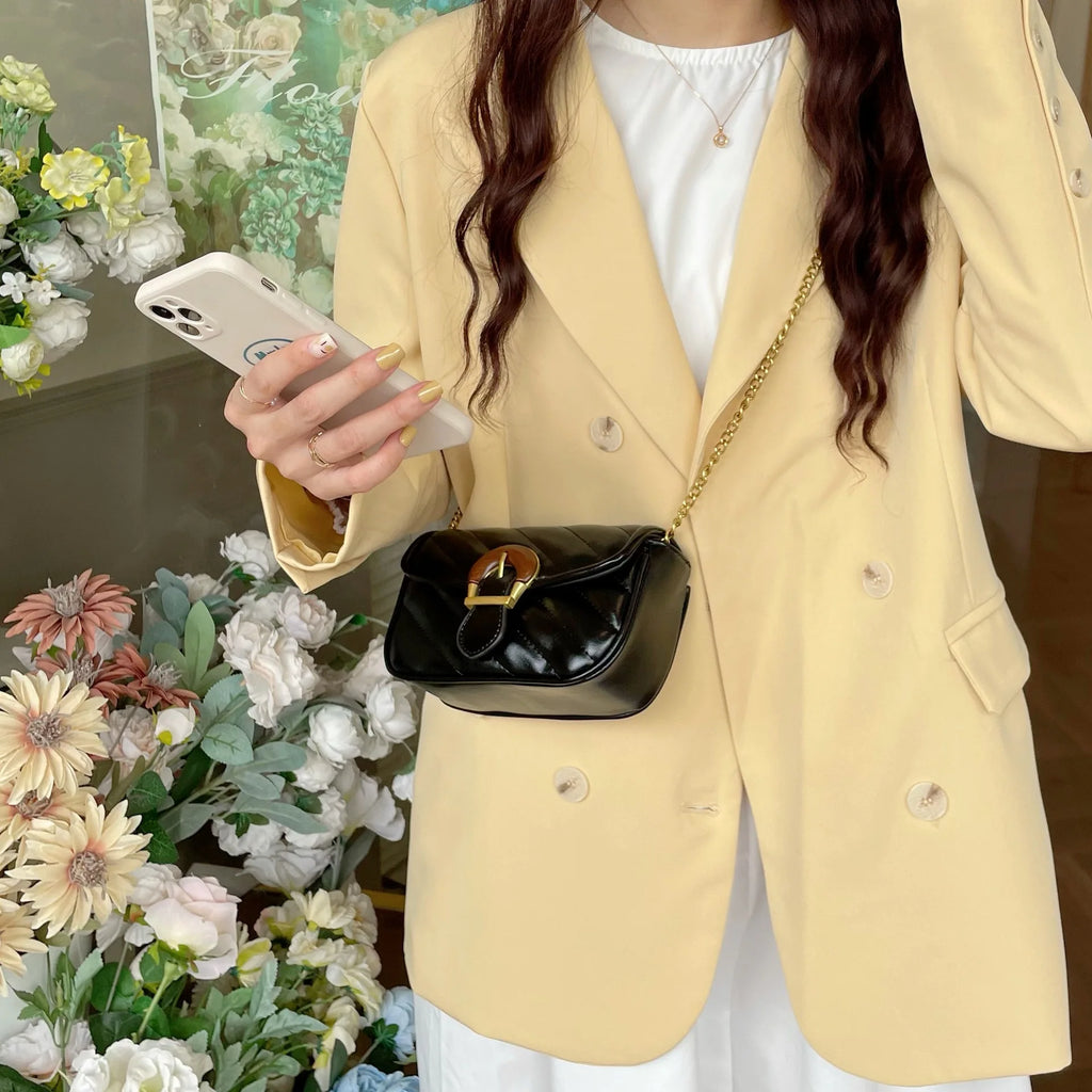 Solid Flap Shoulder Crossbody Bag for Women