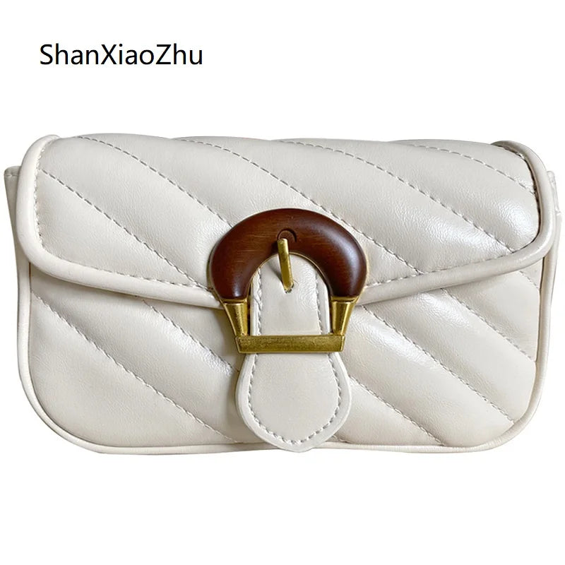 Solid Flap Shoulder Crossbody Bag for Women