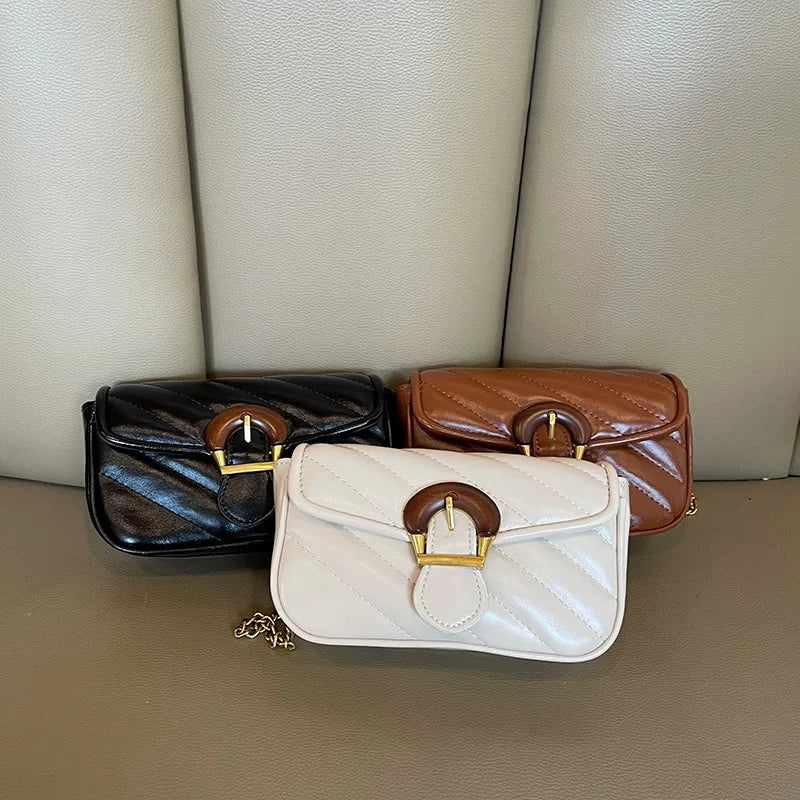 Solid Flap Shoulder Crossbody Bag for Women