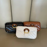 Solid Flap Shoulder Crossbody Bag for Women