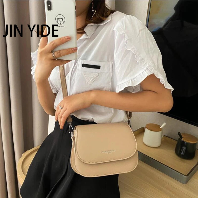 Women's Solid Flap Crossbody Shoulder Bag Handbag