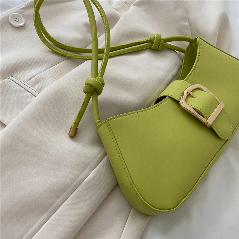 Casual Women Shoulder Bags Ladies PU Leather with Zipper Closure
