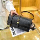 Stone Pattern PU Leather Crossbody Bag Women