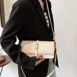 Stone Pattern PU Leather Crossbody Bag Women