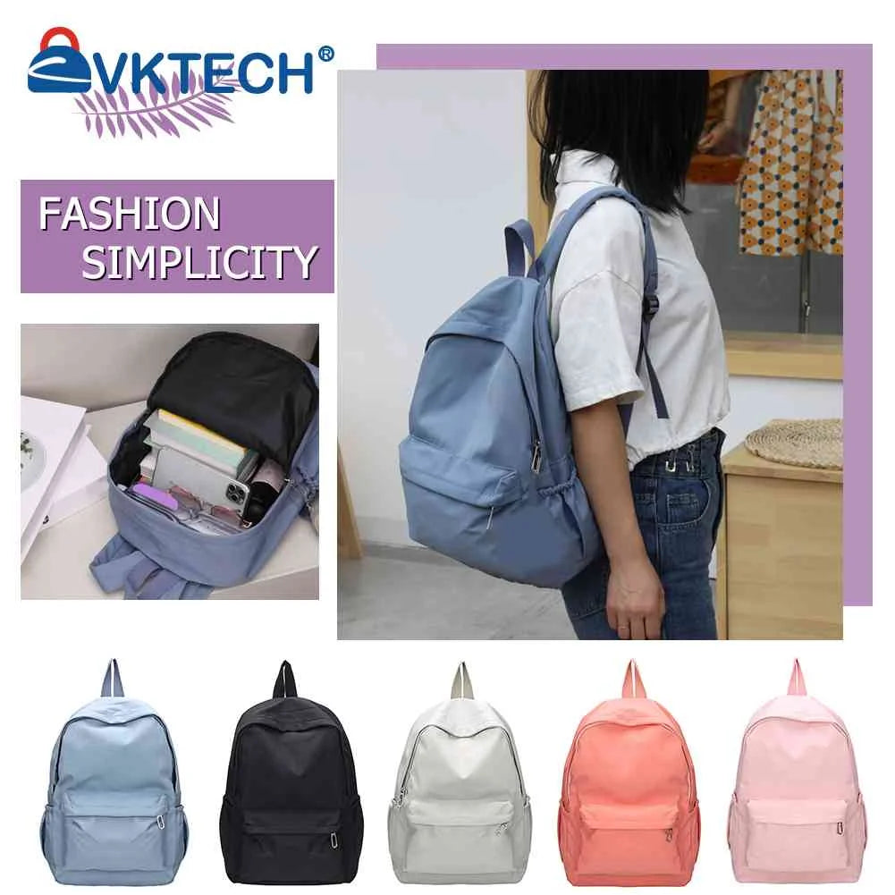 Unisex School Backpack Preppy Style Nylon Bag