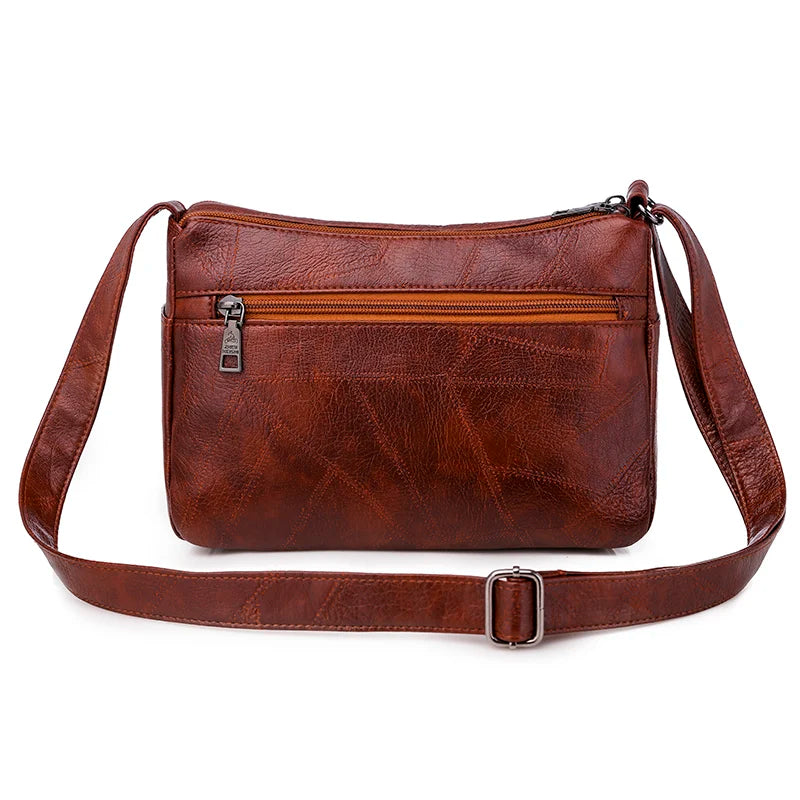 Vintage Women Shoulder Bag Soft Pu Leather Crossbody Bag Brown