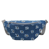 Casual Womens Waist Bag Denim Crossbody Bag Creative Hole Modeling Bags