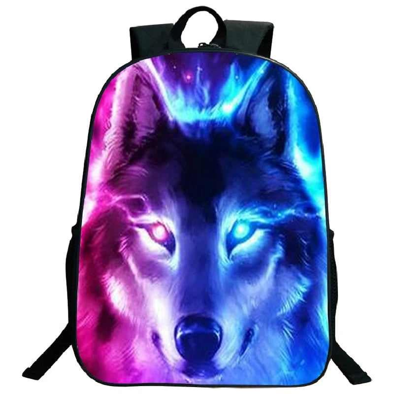 Wolf School Backpack for Kids Girls Boys Bookbags Teen Daily Rucksack