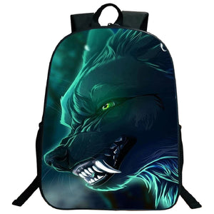 Wolf School Backpack for Kids Girls Boys Bookbags Teen Daily Rucksack