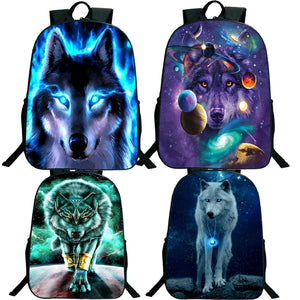 Wolf School Backpack for Kids Girls Boys Bookbags Teen Daily Rucksack