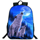 Wolf School Backpack for Kids Girls Boys Bookbags Teen Daily Rucksack
