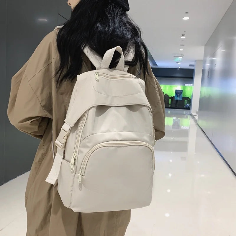Nylon Backpack for College Students School Bag Travel Mochila