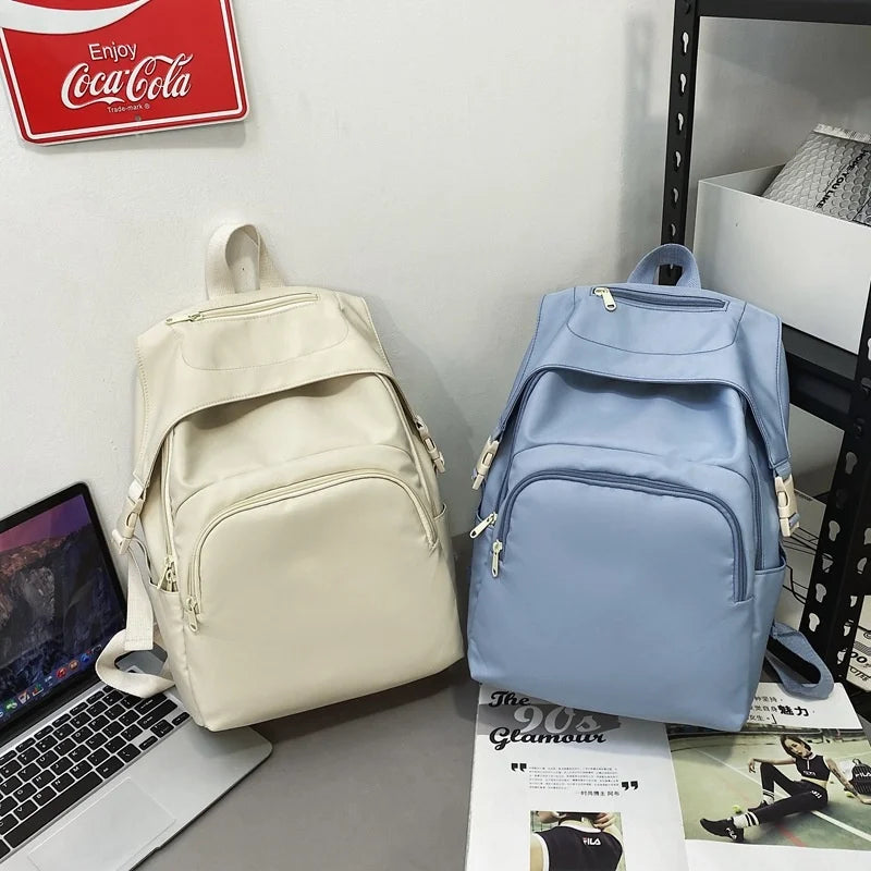 Nylon Backpack for College Students School Bag Travel Mochila