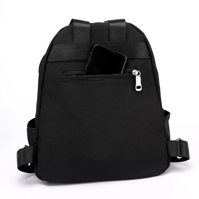 Waterproof Nylon Floral Embroidered Travel Backpack