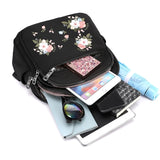 Waterproof Nylon Floral Embroidered Travel Backpack