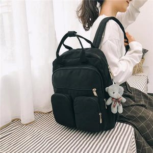 Waterproof Nylon Backpack for Teen Girl School Bag Tote Soft Handle Shoulder Han