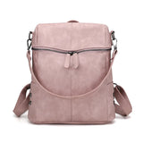 Vintage Leather School Backpack for Girls Large Shoulder Bags