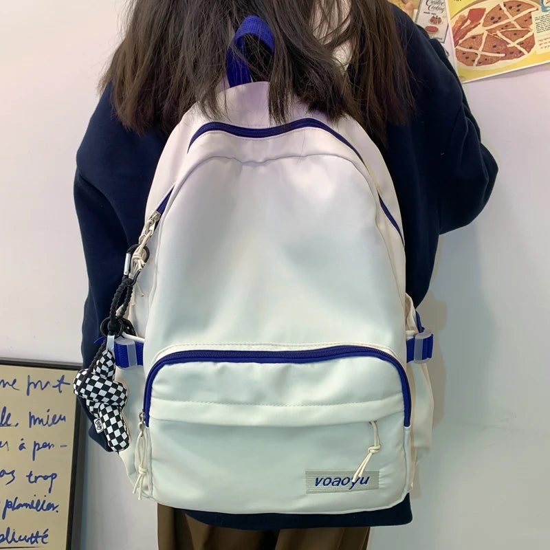 Women Backpack Solid School Bag For Teenage Girls Large Capacity Travel Backbags