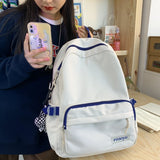 Women Backpack Solid School Bag For Teenage Girls Large Capacity Travel Backbags