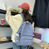 Women Backpack Solid School Bag For Teenage Girls Large Capacity Travel Backbags