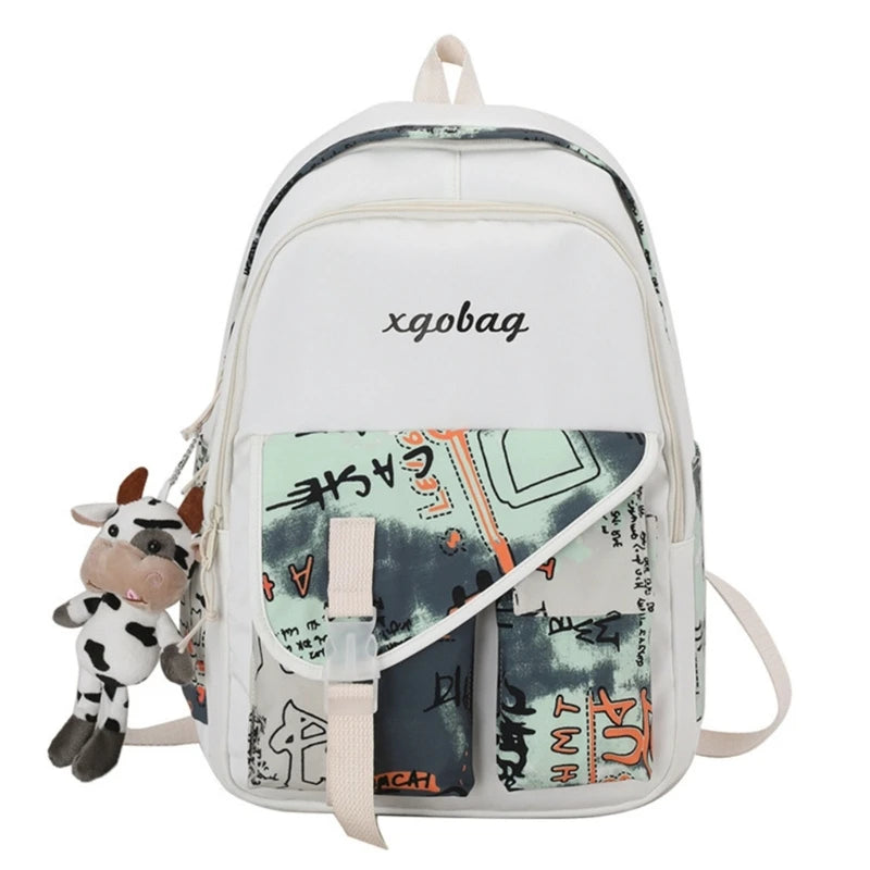 Casual Women Backpack with Pendant for College School