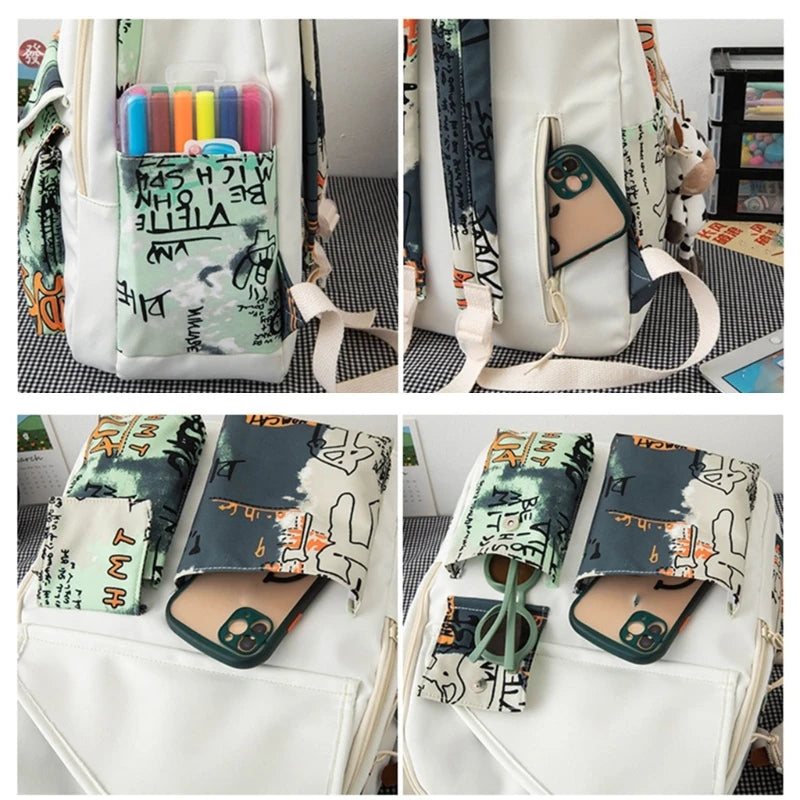 Casual Women Backpack with Pendant for College School