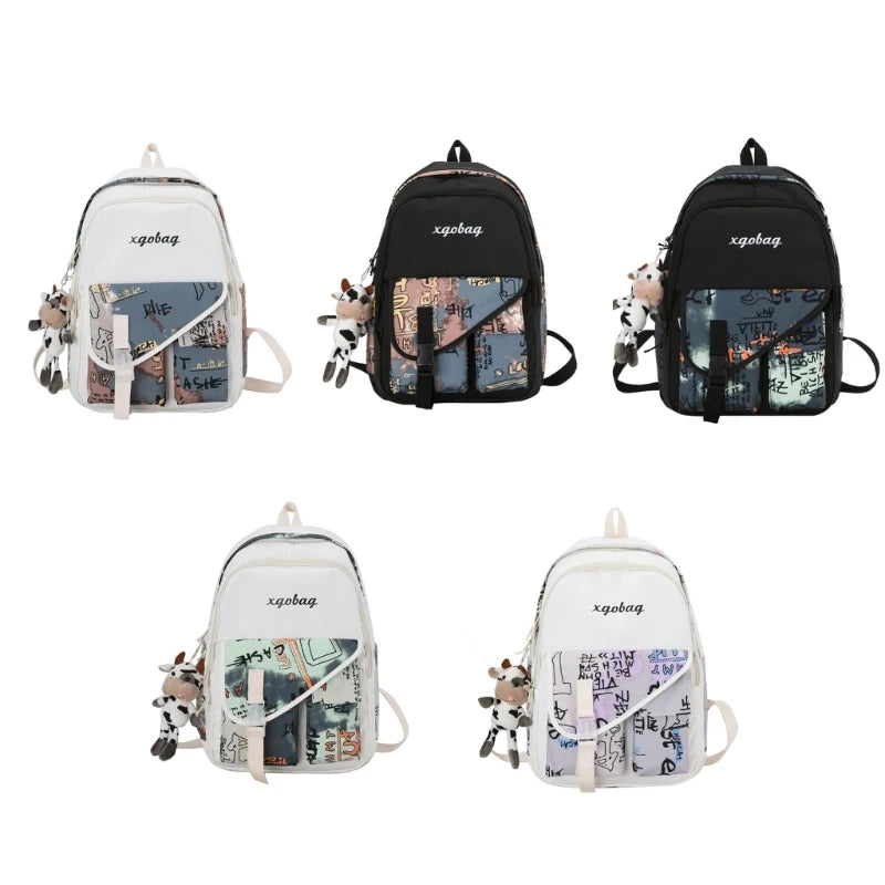 Casual Women Backpack with Pendant for College School