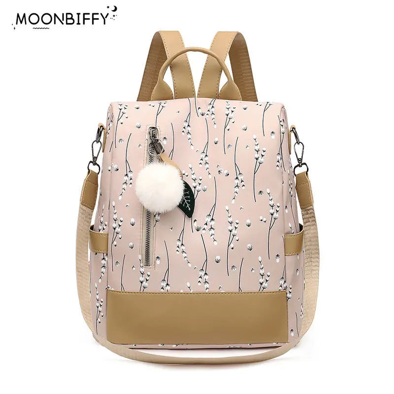 Flower Print Backpack Female College Students School Bags Ladies School Backpack
