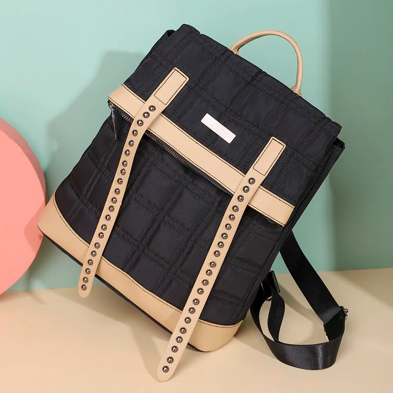 Waterproof Rivet Oxford Cloth Women Backpacks School Bags for Teenage