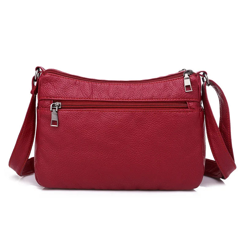 Women Bag Pu Soft Leather Shoulder Bag Multi-layer Crossbody Bag Small Bag