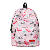 Pink Flamingo School Backpack for Teenage Girls Waterproof Knapsack