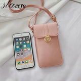 Women Bags PU Leather Touch Screen Cell Phone Wallets Crossbody Handbag