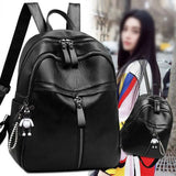 Casual Backpack for Women with Bear Pendant