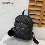Women Backpack Travel Lattice Pattern Handbag Double Shoulder Bag