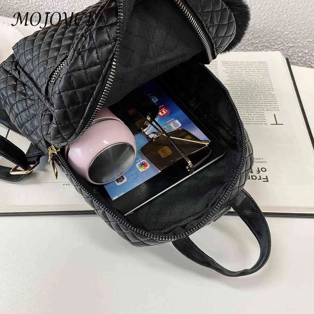 Women Backpack Travel Lattice Pattern Handbag Double Shoulder Bag