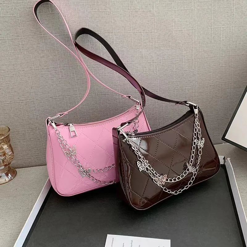Women Butterfly Chain Shoulder Bags Casual Underarm Bags Ladies Small Hobos Hand