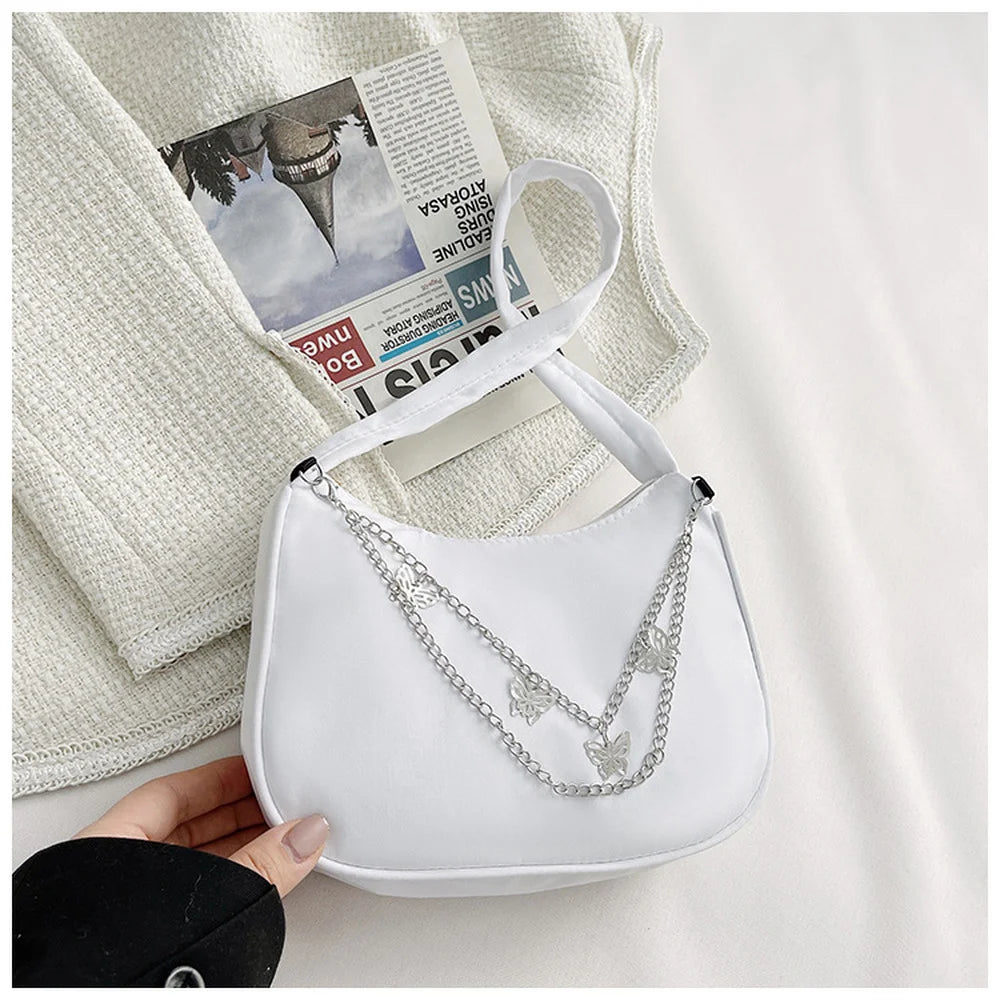 Women Butterfly Chain Shoulder Bags Casual Underarm Bags Small Handbags Purses